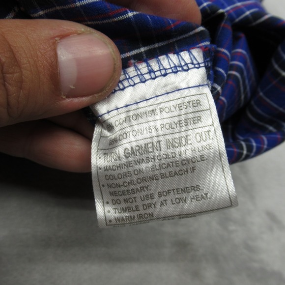 Ariat Pro Series Shirt Mens Medium Purple Plaid Pocket‎ Long Sleeve Button Down - Picture 5 of 13